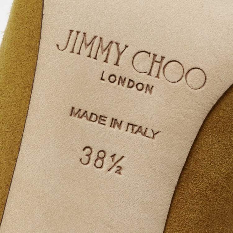 مملوكة مسبقًا Jimmy Choo Yellow Suede Romy  Pumps Size 38.5