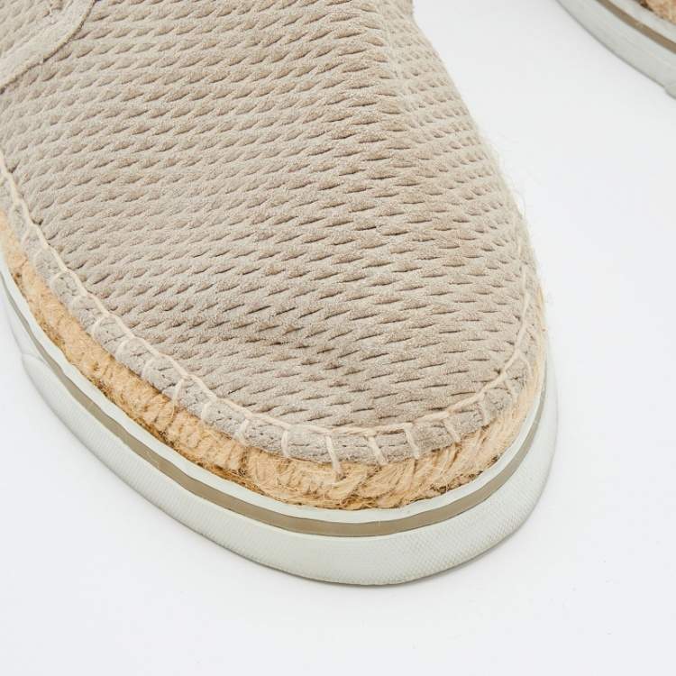 Pre Owned Jimmy Choo Beige Canvas Dawn Slip on Espadrille Size 41