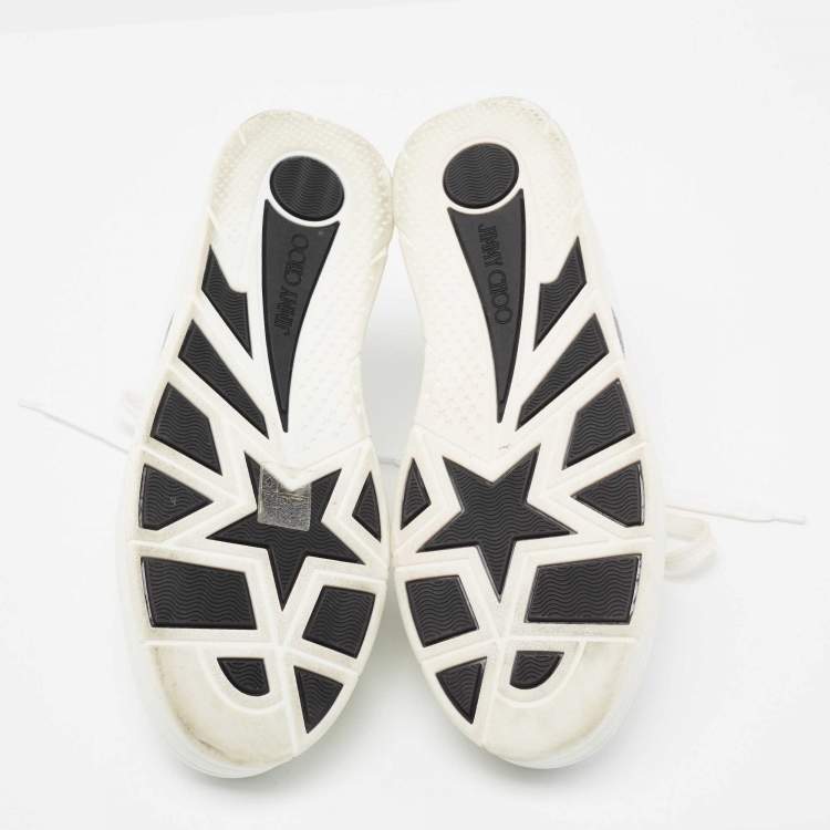Pre Owned Jimmy Choo White Leather Hawaii Lace Up Sneakers Size 40