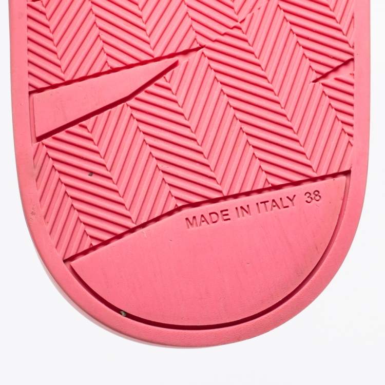 Pre Owned Jimmy Choo Pink Rubber Flat Slides Size 38