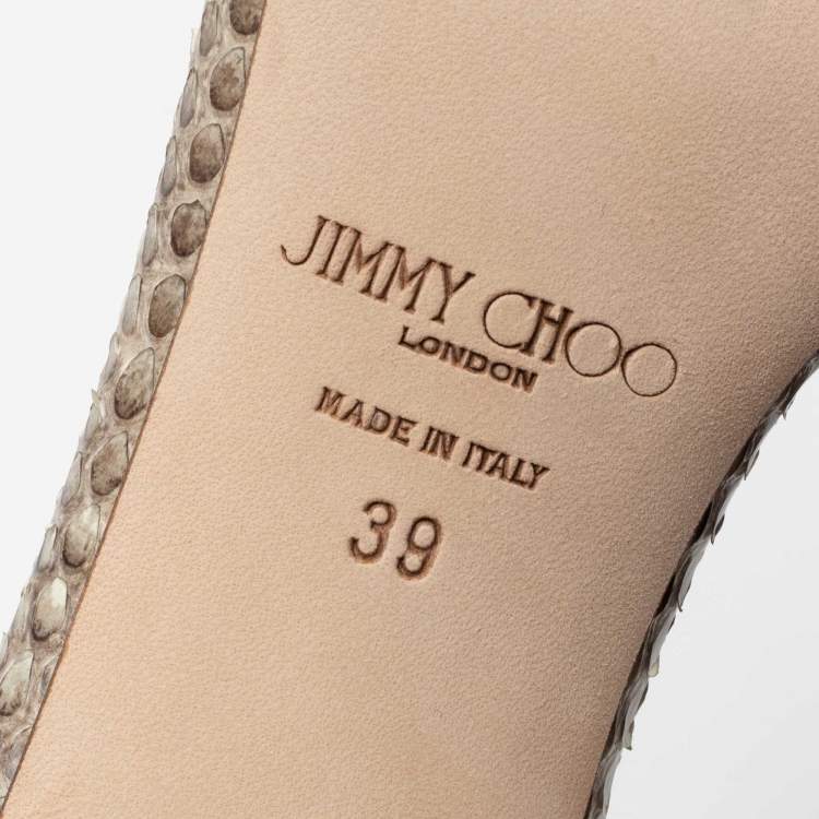 Pre Owned Jimmy Choo Multicolor Snakeskin Leather Stacey Slide Sandals Size 39