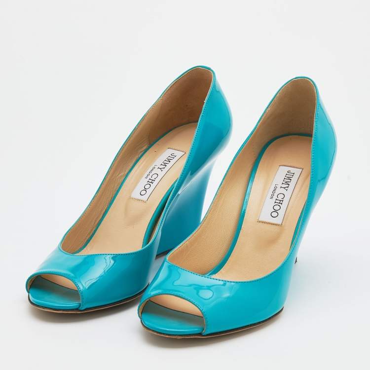 Jimmy Choo Turquoise Patent Leather Sandals - Gorgeous!!