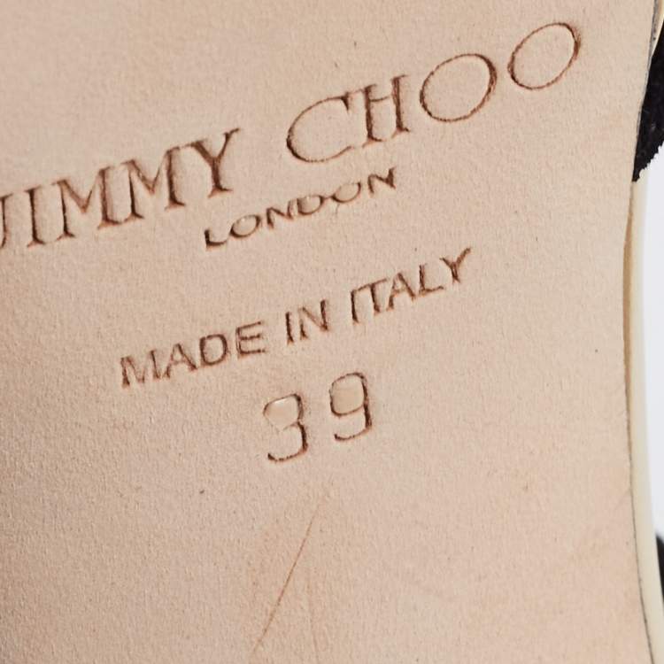Pre Owned Jimmy Choo Black Suede Pavlova Ankle Strap Platform Sandals Size 39