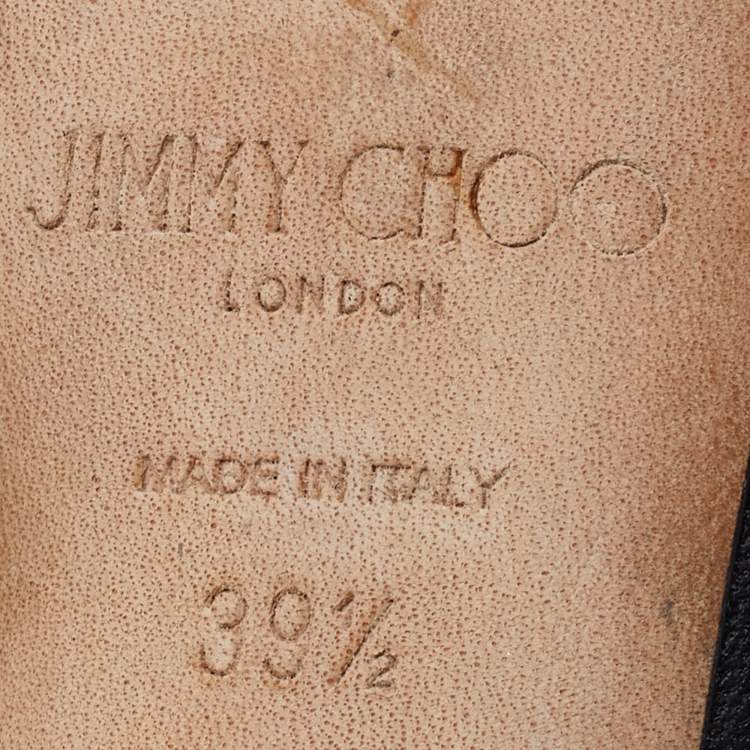 Pre Owned Jimmy Choo Black Leather Pointed Toe D'orsay Pumps Size 39.5