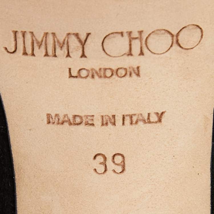 مملوكة مسبقًا Jimmy Choo Metallic/Black Suede And Leather Cutout Sandals Size 39 