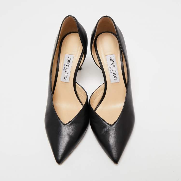 Pre Owned Jimmy Choo Black Leather Sophia D'orsay Pumps Size 39