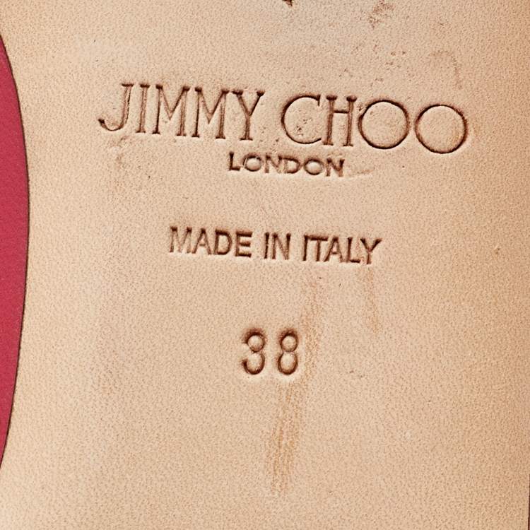 Pre Owned Jimmy Choo Blush Pink leather Love Pointed Toe Ballet Flats Size 38