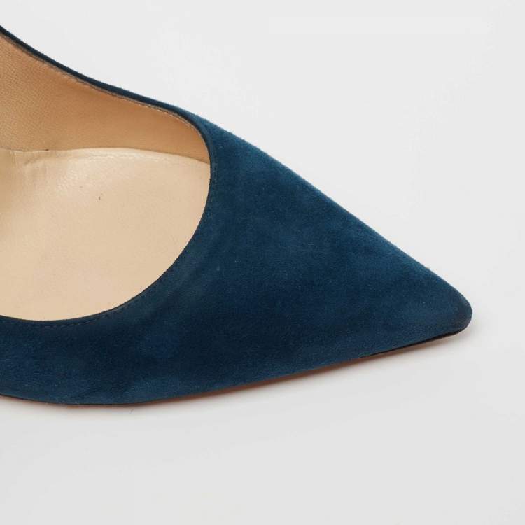 Pre Owned Jimmy Choo Blue Suede Romy  Pumps Size 40 