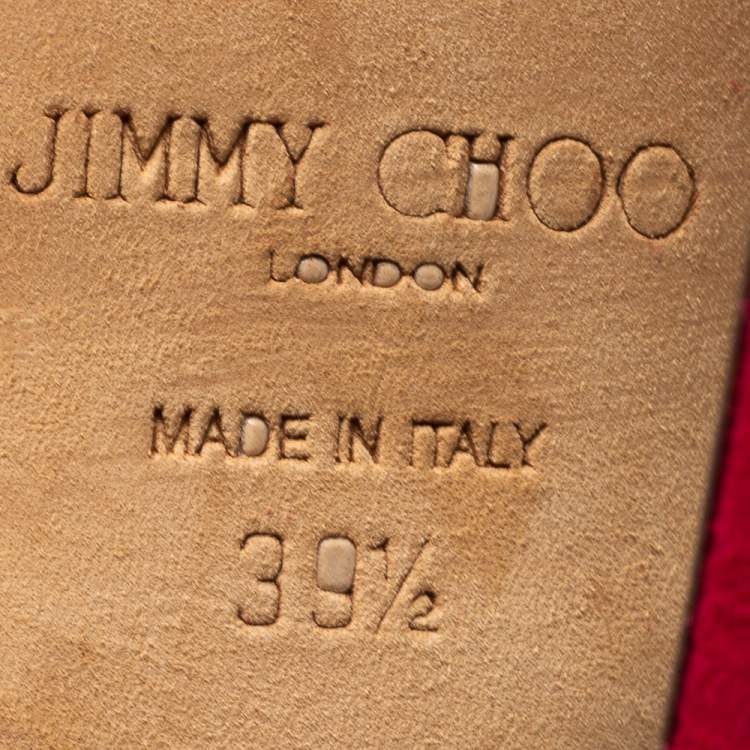 Pre Owned Jimmy Choo Pink Suede Linda Platform Sandals Size 39.5