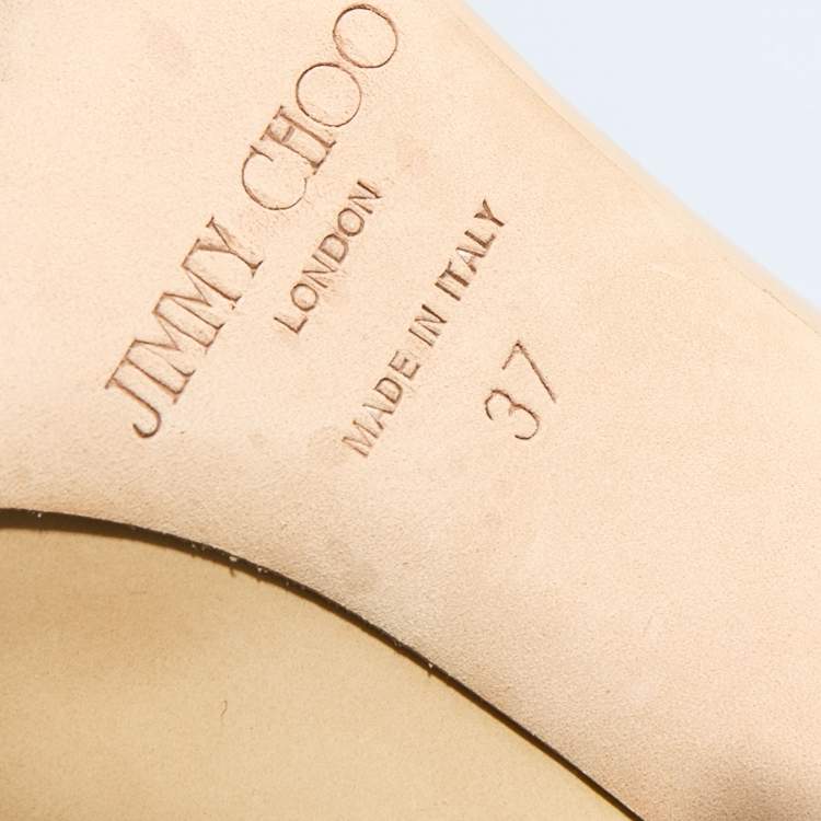 Pre Owned Jimmy Choo Beige Patent Leather Love Pointed Toe Pumps Size 37