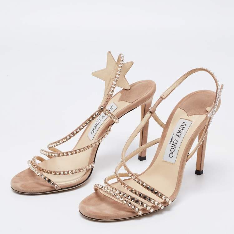 Pre Owned Jimmy Choo Beige Suede Lynne Sandals Size 37