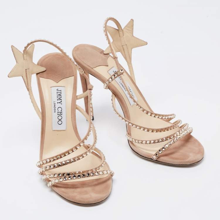 Pre Owned Jimmy Choo Beige Suede Lynne Sandals Size 37