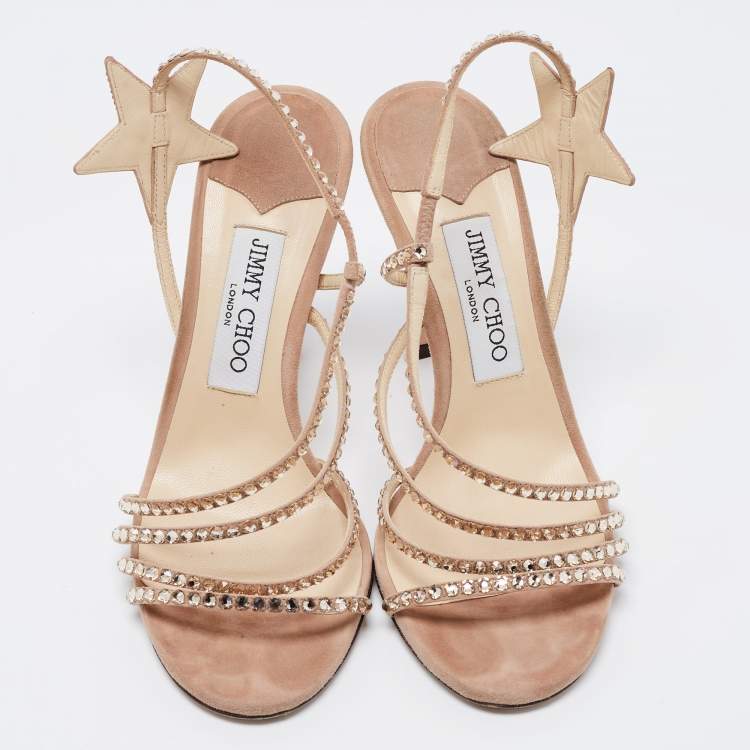 Pre Owned Jimmy Choo Beige Suede Lynne Sandals Size 37