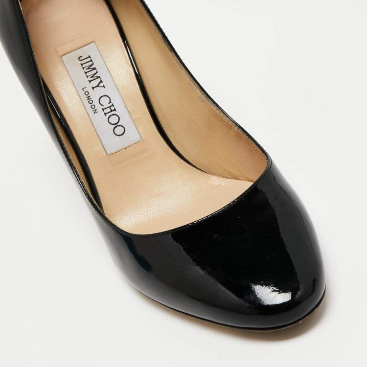 Pre Owned Jimmy Choo Black Patent Leather  Pumps Size 37.5