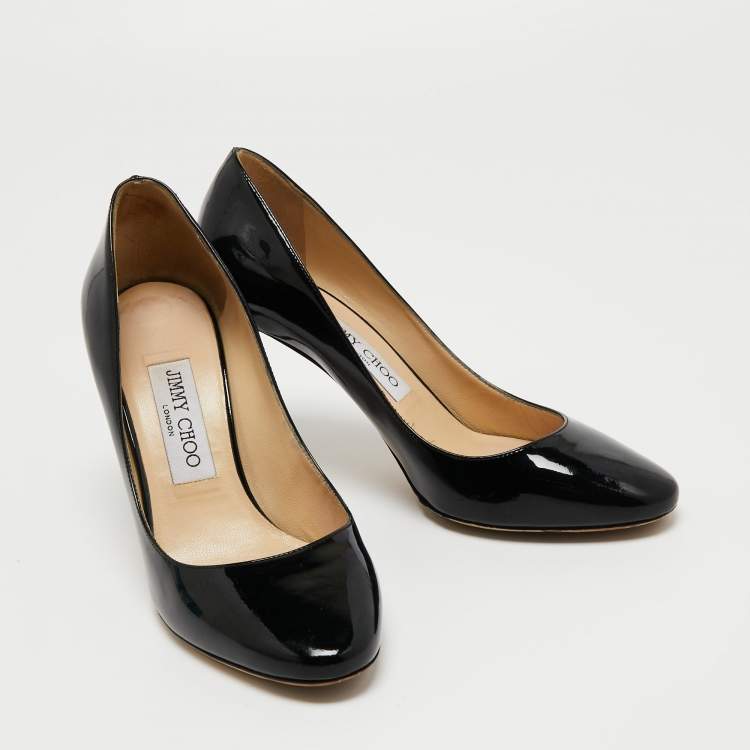 Pre Owned Jimmy Choo Black Patent Leather  Pumps Size 37.5