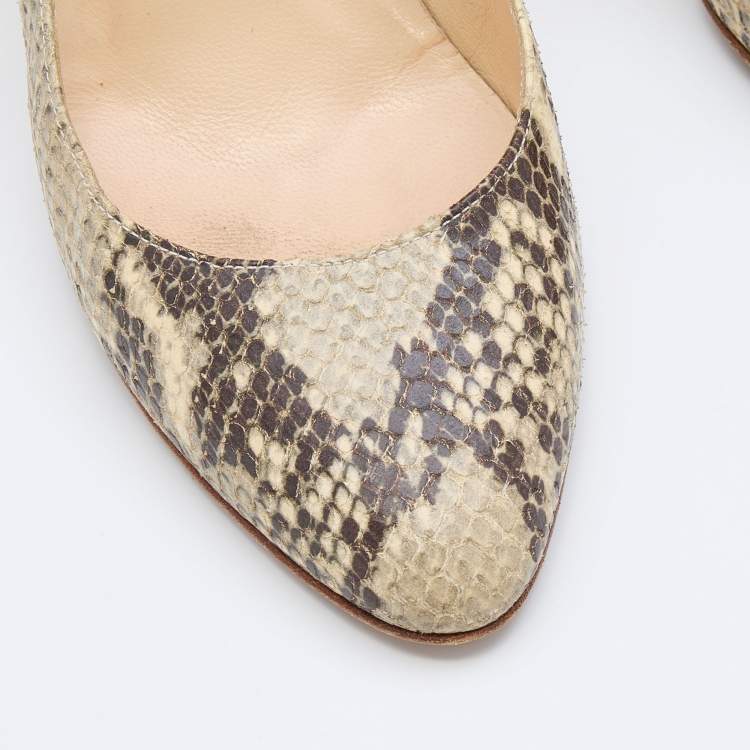 Pre Owned Jimmy Choo Multicolor Snakeskin Embossed Leather Pumps Size 39