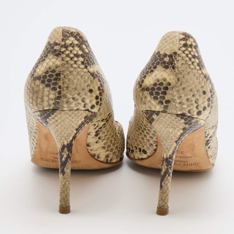 Pre Owned Jimmy Choo Multicolor Snakeskin Embossed Leather Pumps Size 39
