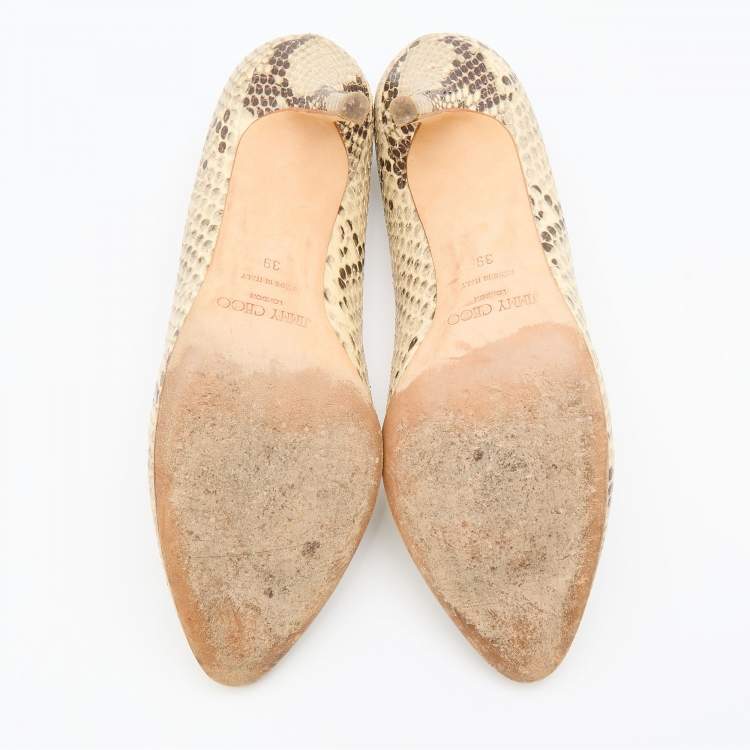 Pre Owned Jimmy Choo Multicolor Snakeskin Embossed Leather Pumps Size 39