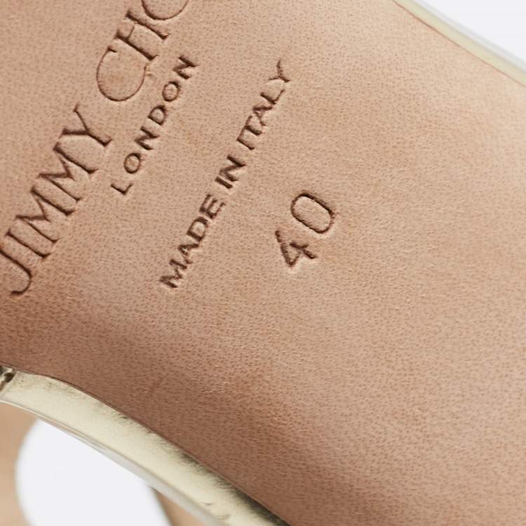 مملوكة مسبقًا Jimmy Choo Gold Patent Leather Lancer Pumps Size 40
