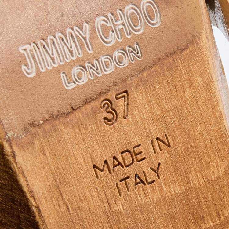 Pre Owned Jimmy Choo Gold Leather Criss Cross Ankle Strap Sandals Size 37