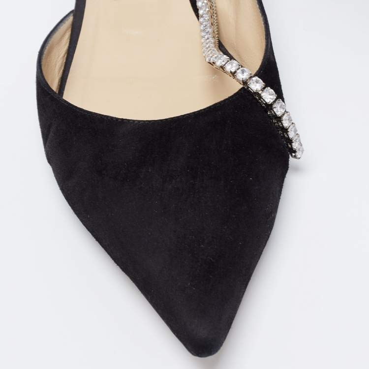 Pre Owned Jimmy Choo Black Suede Trude Ballet Flats Size 40
