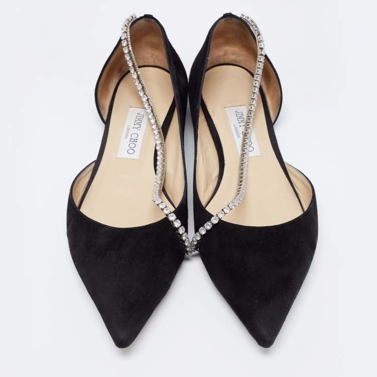 Pre Owned Jimmy Choo Black Suede Trude Ballet Flats Size 40