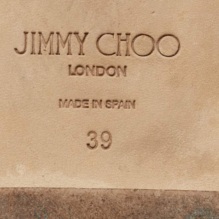 Pre Owned Jimmy Choo Two Tone Water Snake Ankle Wrap Ballet Flats Size 39