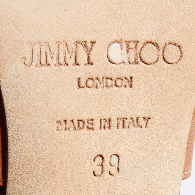 Pre Owned Jimmy Choo Brown Leather Ankle Strap Sandals Size 39