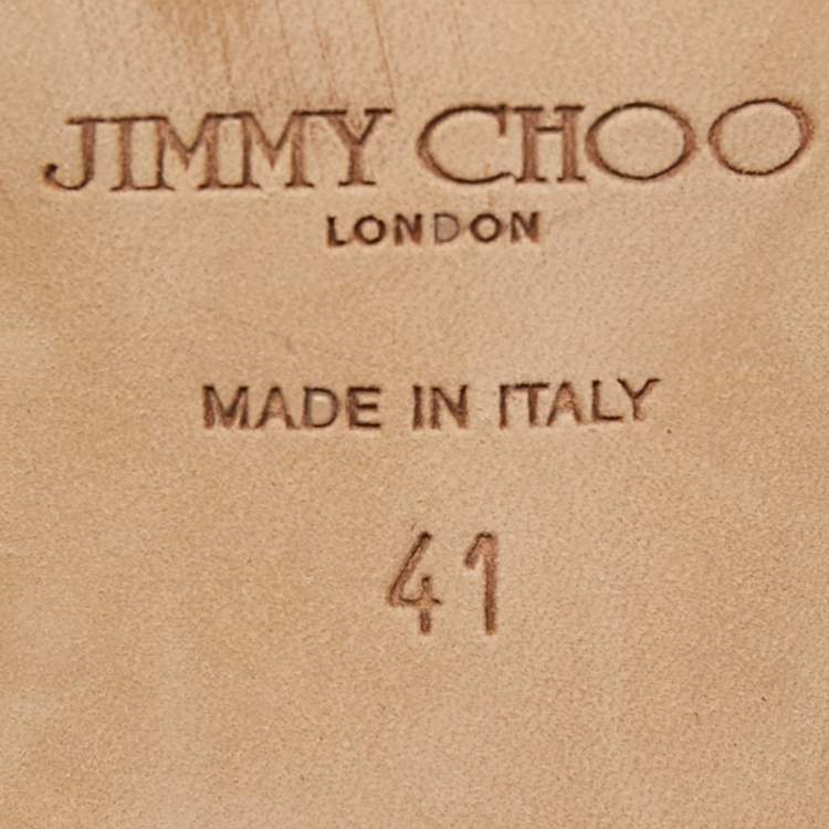 Pre Owned Jimmy Choo Light Gold Laminated Suede Lang Ankle Strap Sandals Size 41