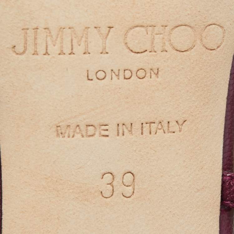 مملوكة مسبقًا Jimmy Choo Purple Leather Pointed Toe Pumps Size 39
