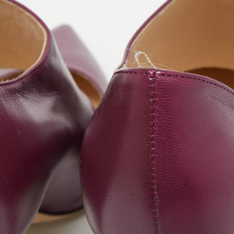 مملوكة مسبقًا Jimmy Choo Purple Leather Pointed Toe Pumps Size 39