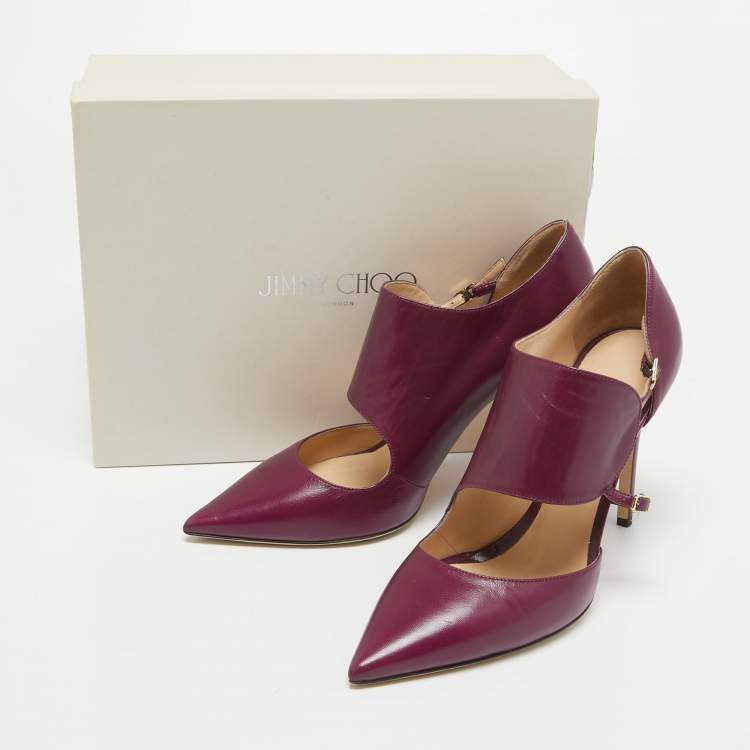 مملوكة مسبقًا Jimmy Choo Purple Leather Pointed Toe Pumps Size 39