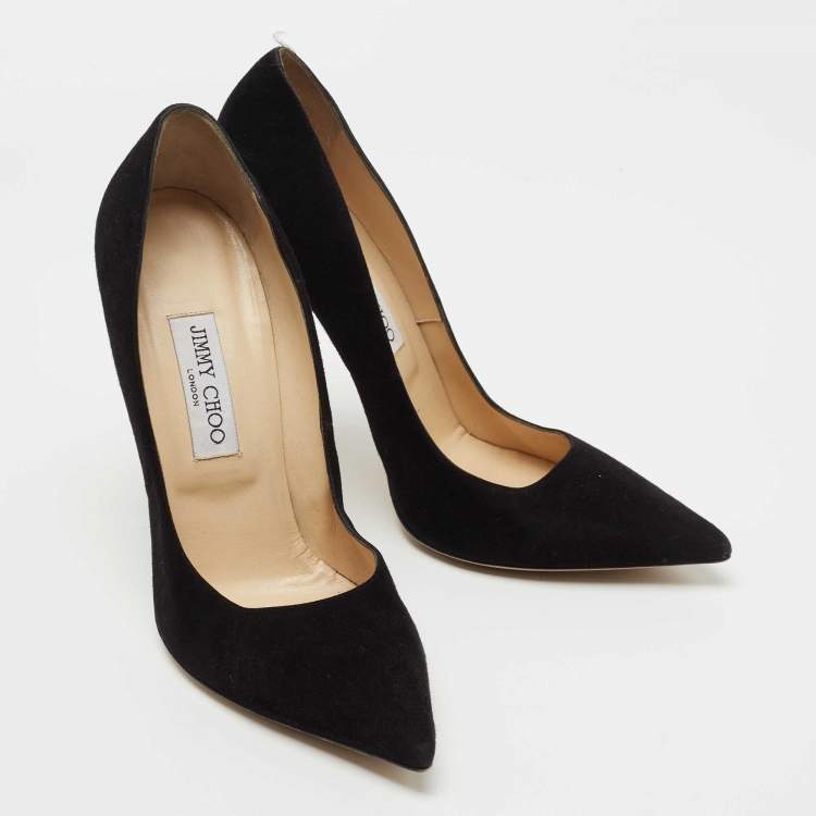 Pre Owned Jimmy Choo Black Suede Dégradé Anouk Pointed-Toe Pumps Size 41