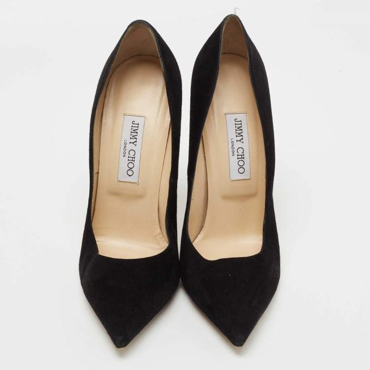Pre Owned Jimmy Choo Black Suede Dégradé Anouk Pointed-Toe Pumps Size 41
