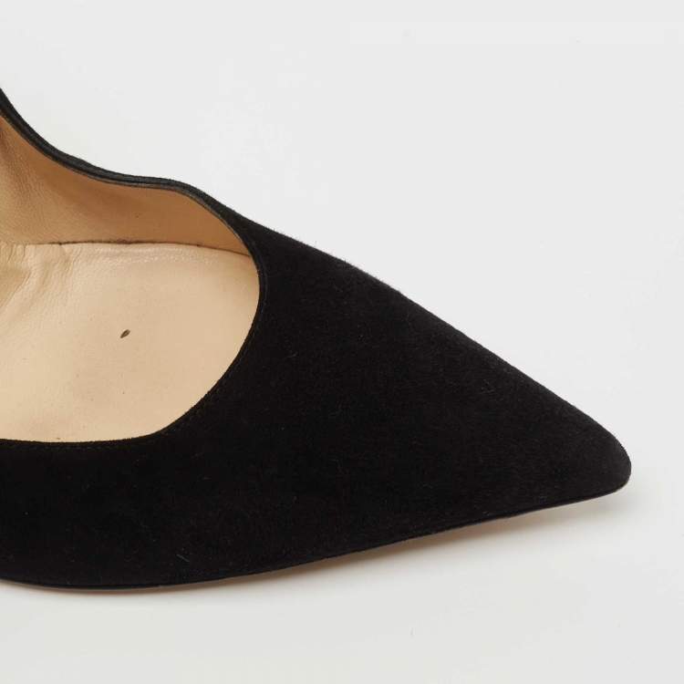 Pre Owned Jimmy Choo Black Suede Dégradé Anouk Pointed-Toe Pumps Size 41