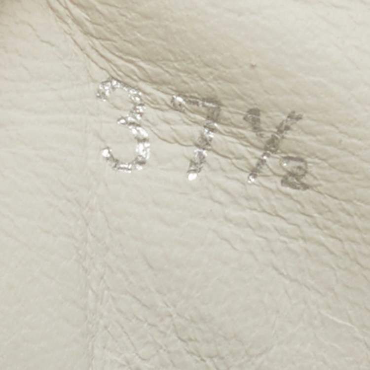 Pre Owned Jimmy Choo White/Silver Leather and Coarse Glitter Raine Sneakers Size 37.5