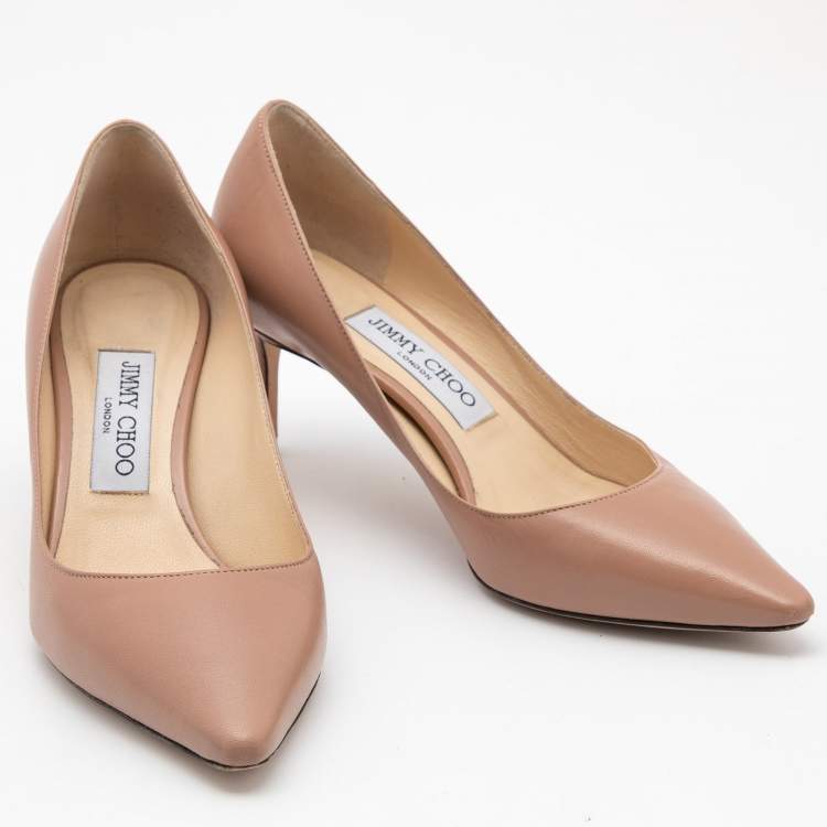 Pre Owned Jimmy Choo Beige Leather Romy Pumps Size 37