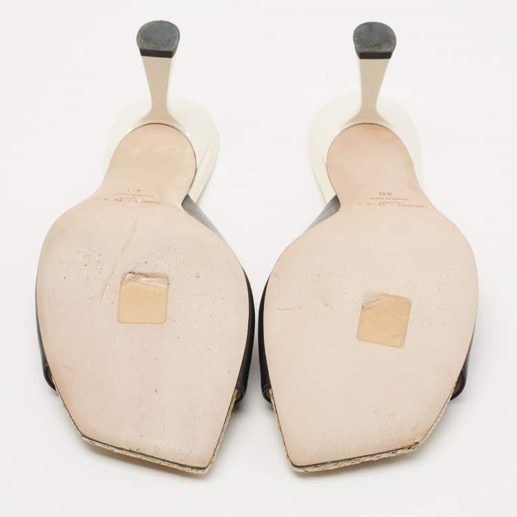 Pre Owned Jimmy Choo Black Leather Zania Slide Sandals Size 40