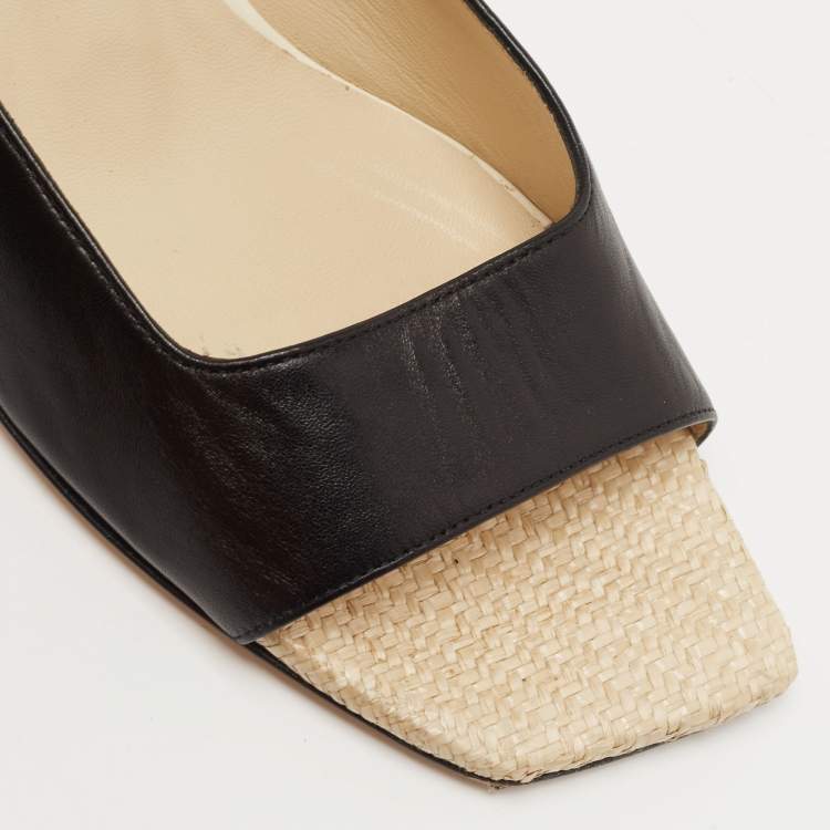 Pre Owned Jimmy Choo Black Leather Zania Slide Sandals Size 40