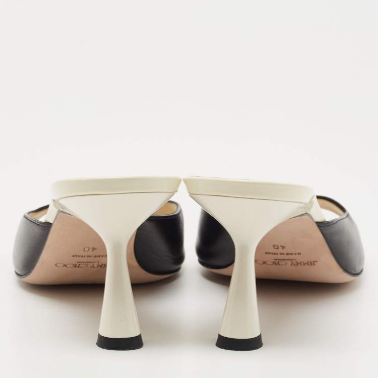 Pre Owned Jimmy Choo Black Leather Zania Slide Sandals Size 40