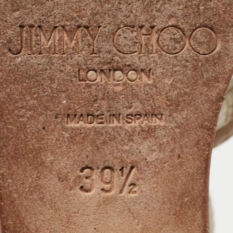 مملوكة مسبقًا Jimmy Choo White Leather Allis Sandals Size 39.5