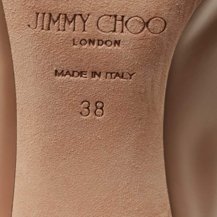Pre Owned Jimmy Choo Beige Leather Shar Slingback Pumps Size 38
