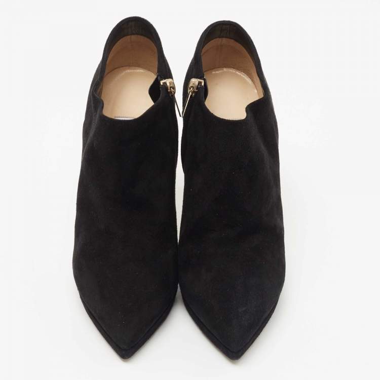 Pre Owned Jimmy Choo Black Suede Platform Ankle Booties Size 38