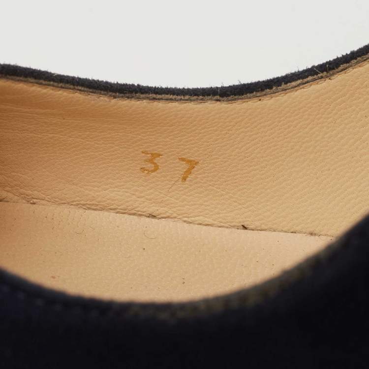 Pre Owned Jimmy Choo Navy Blue Suede Romy Pumps Size 37