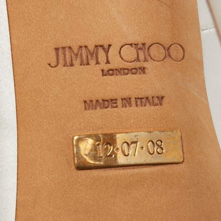 Pre Owned Jimmy Choo White Satin Romy Pumps Size 37