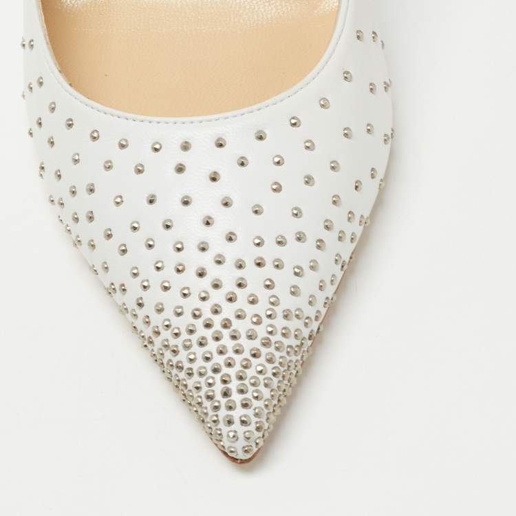 Pre Owned Jimmy Choo White Leather Anouk Pumps Size 40