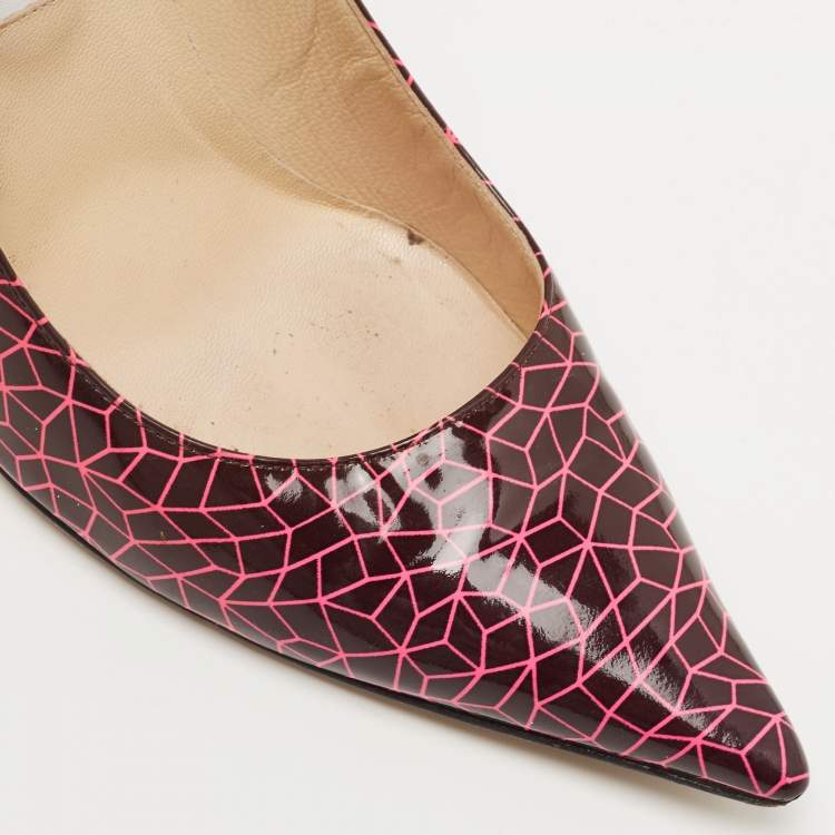 Pre Owned Jimmy Choo Two Tone Patent Love Pointed Toe Pumps Size 40