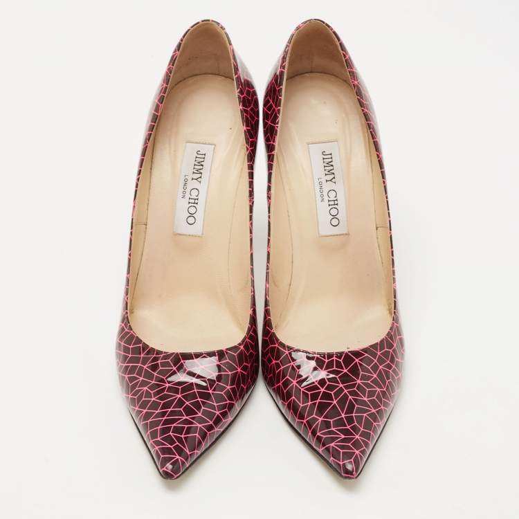 Pre Owned Jimmy Choo Two Tone Patent Love Pointed Toe Pumps Size 40