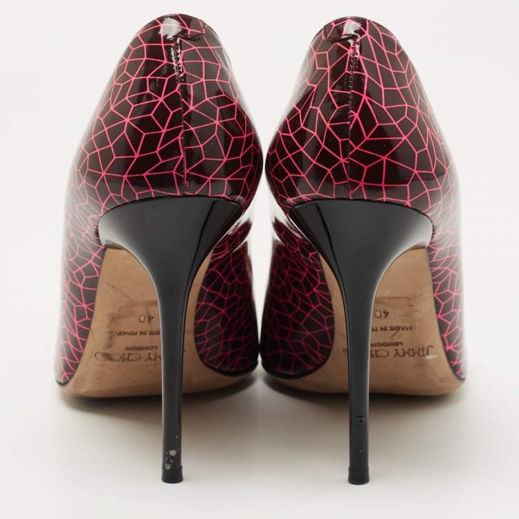 Pre Owned Jimmy Choo Two Tone Patent Love Pointed Toe Pumps Size 40