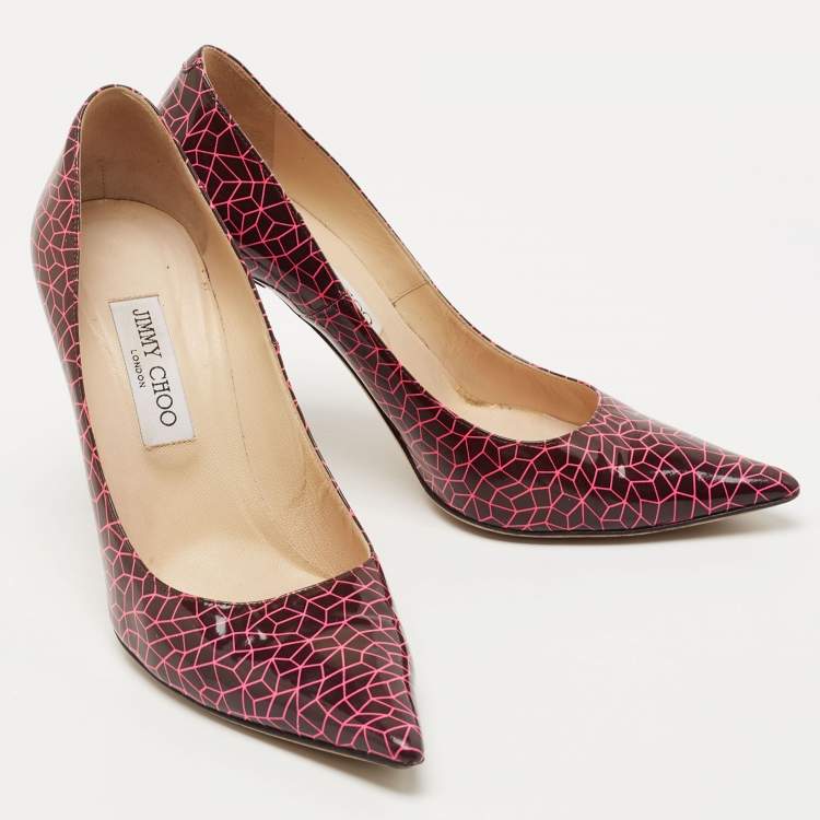 Pre Owned Jimmy Choo Two Tone Patent Love Pointed Toe Pumps Size 40
